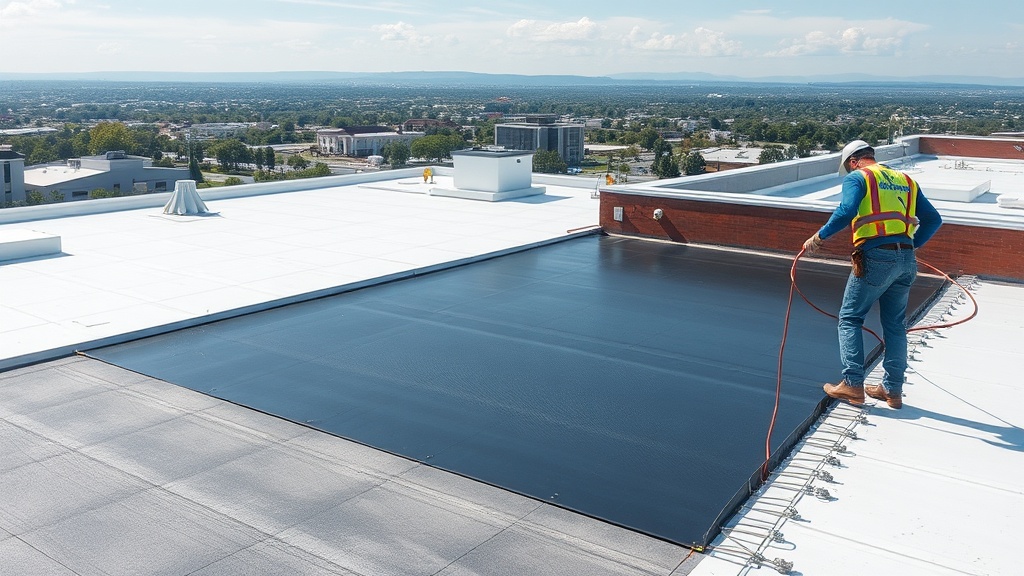 Commercial flat roofing installation in Milwaukee